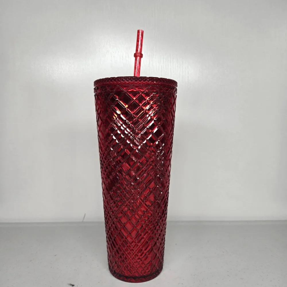 Starbucks Tumbler Red Winter Holiday 2021‎ Venti Jeweled Cold Cup 24oz Cup New